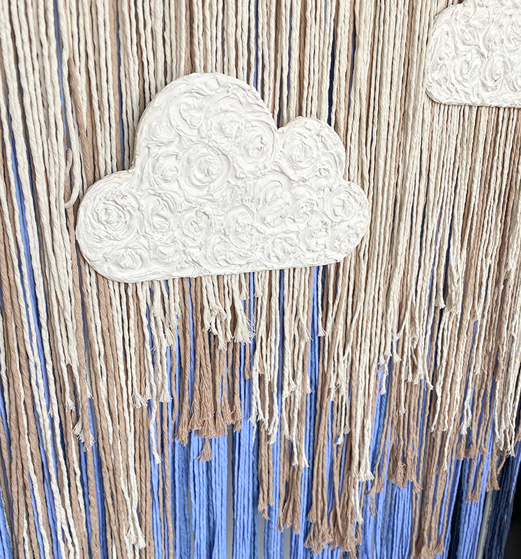 Tapiz de arte textil efecto lluvia