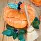 sopera de cerámica en forma de calabaza de otoño
