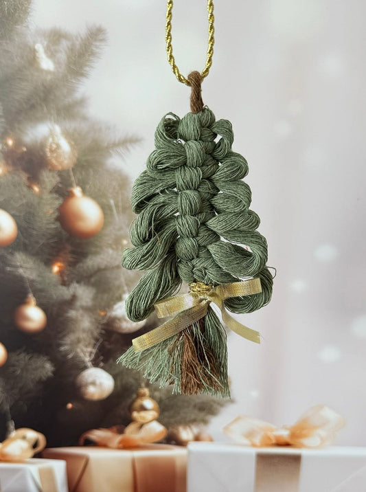 esfera textil de arbol navideño