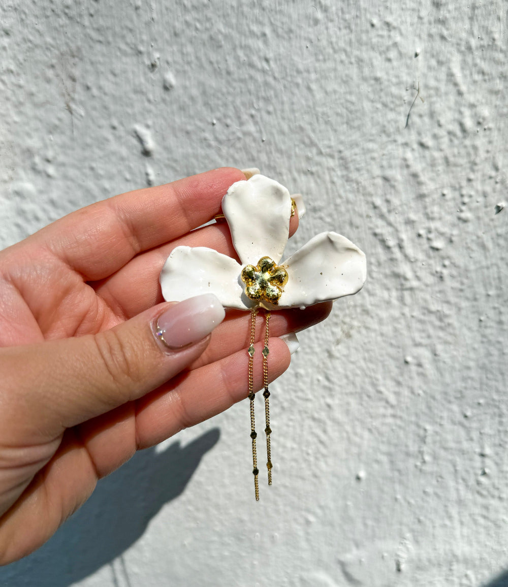 broche de cerámica flor
