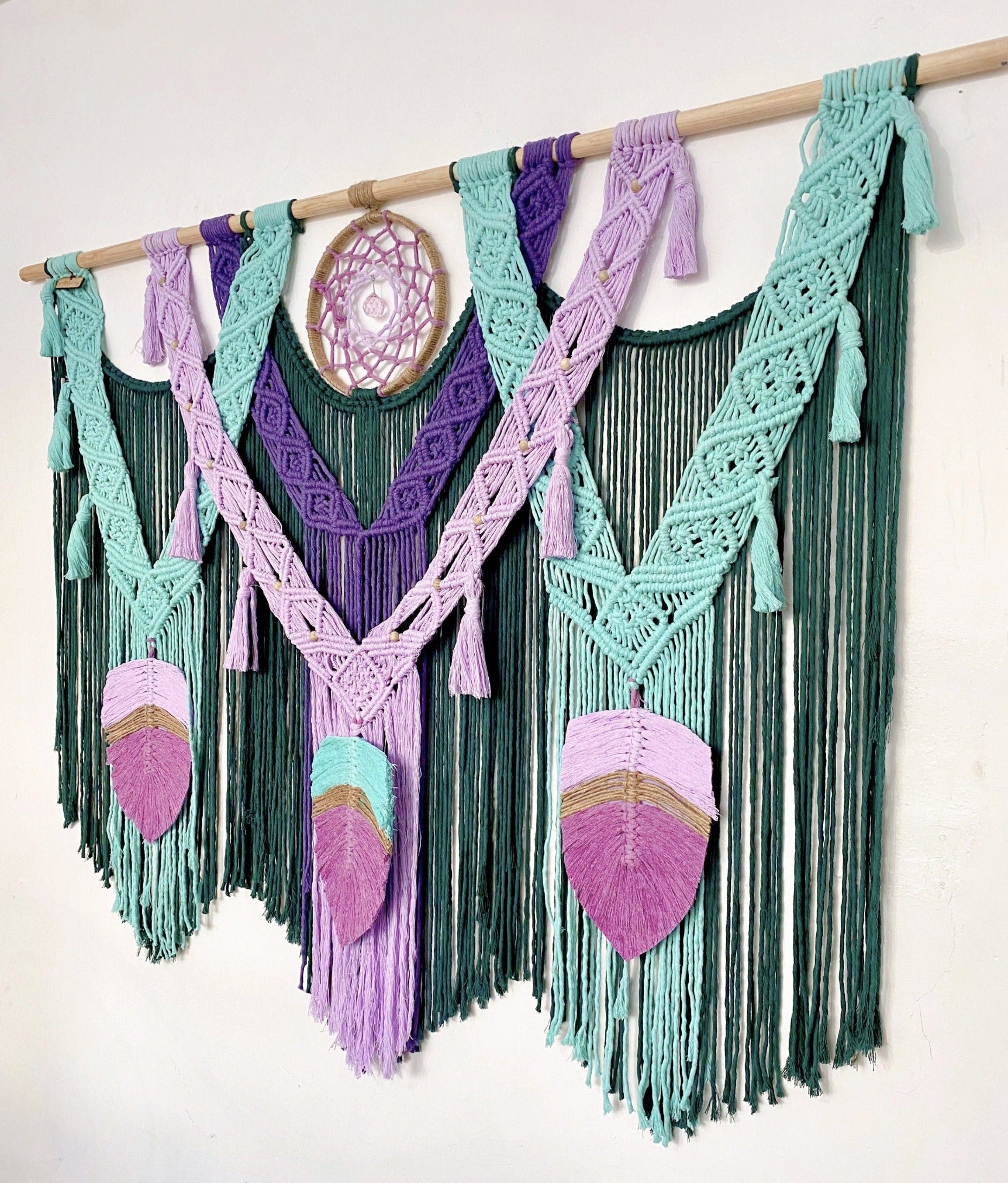 arte macrame con atrapasueño